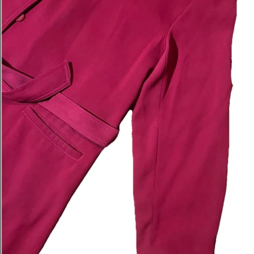 Gallery Womens Trench Coat Cotton Blend Red Size L - Picture 4 of 16